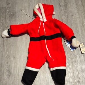 Festive Red Baby Onesie with White Accents
